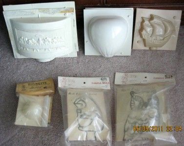 Lot 6 Candle Molds Last Supper Owl Ship Frog Balloon  