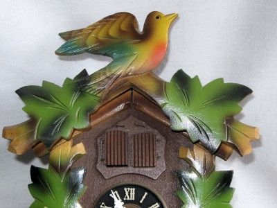 Vintage German Musical Cuckoo Clock ~ Painted Bird and Nest  