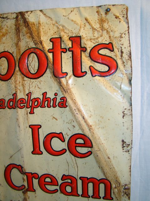 Antique ABBOTTS Philadelphia ICE CREAM Parlor TIN Advertising COUNTRY 