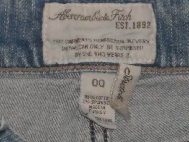 Abercrombie & Fitch Short Jean Shorts Junior Sz 00  