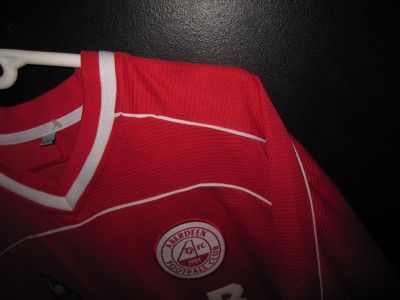 MENS L THE DANDIES REDS ABERDEEN FC SCOTLAND JERSEY TOP SHIRT 