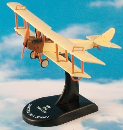 110 Scale Diecast Model of the 1916 Curtiss JN 4 Jenny Bi Plane