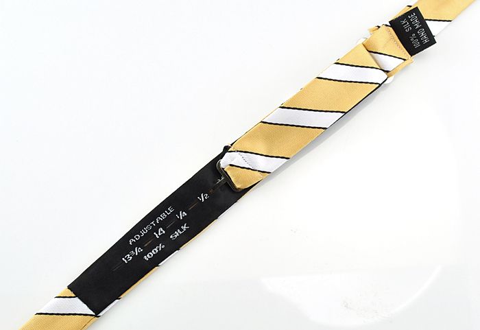   trendy 2 color waide stripes mens silk bowtie self tie  