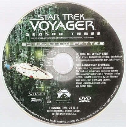 Best Buy Bonus DVD (Star Trek Voyager Season 3) Disc Disk Crew 30th 