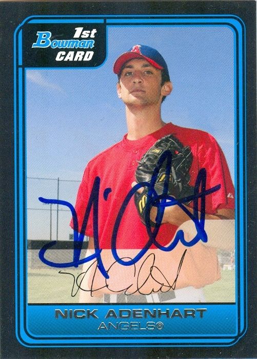 Angels NICK ADENHART Signed 2006 Bowman #B18 1st card  