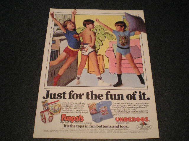   Underoos Fruit of the Loom Boys Underwear Ad Superman Thundercats