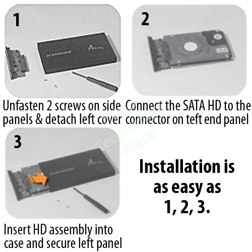 AirLink AEN U2530 USB 3.0 Portable External 2.5 SATA Hard Drive 