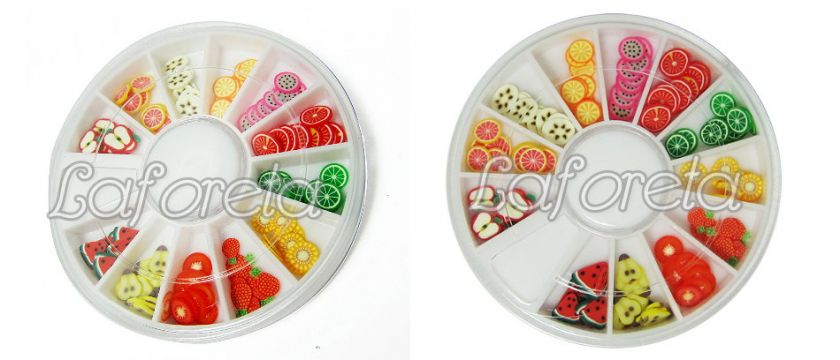 120 pcs FRUIT slice Nail Art Wheel DIY DECORATION NEW  