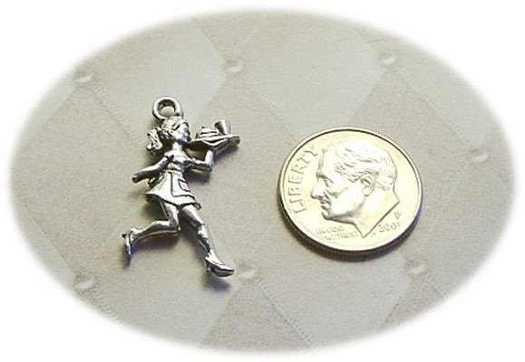 Waitress Shaped LEAD FREE Pewter Charm  