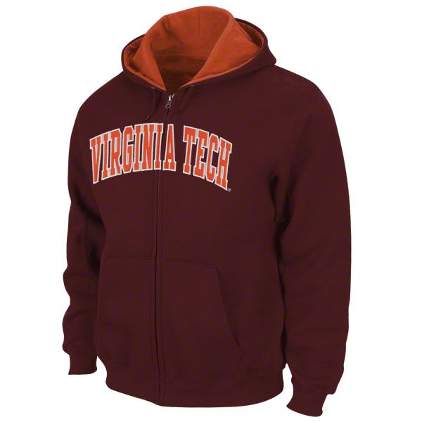 Virginia Tech Hokies Maroon Tackle Twill Full Zip Hooded Sweatshirt 