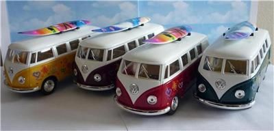 VW CAMPER VAN HIPPY BUS TOY MODEL GREEN DIECAST NEW  