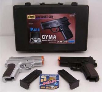 Airsoft Guns P618A Dual Spring Pistol Set with case CYMA Brand NEW 