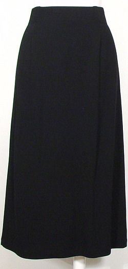 NWT EILEEN FISHER Black Viscose Wool Pencil Skirt PL  