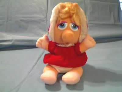 VINTAGE JIM HENSONS SESAME STREET 1987 BABY MISS PIGGY PLUSH TOY 