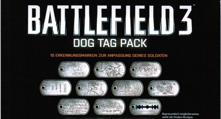 BATTLEFIELD 3 CODE DLC DOG TAG PACK PS3   10 EXTRA ERKENNUNGSMARKEN 