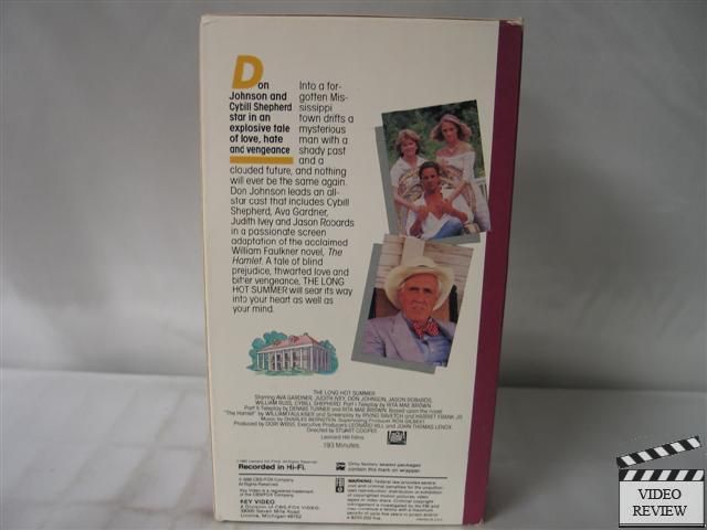 Long Hot Summer, The * VHS 2 Tape Set Don Johnson 086162150531  