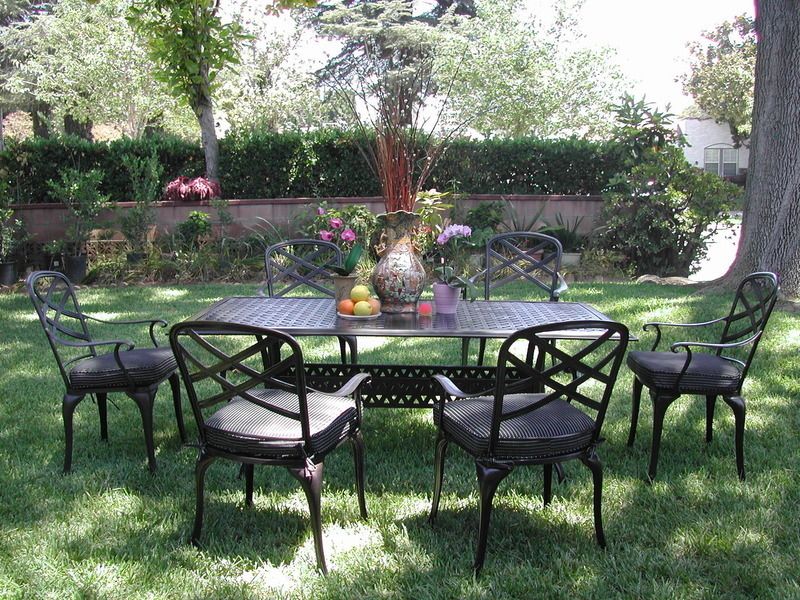 New Patio Furnitures Cast Aluminum 7 Piece Dining Set E 609722579957 