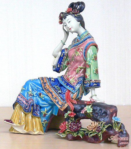 Master Chinese Figurine   Ceramic / Porcelain Ancient Great Beauty 