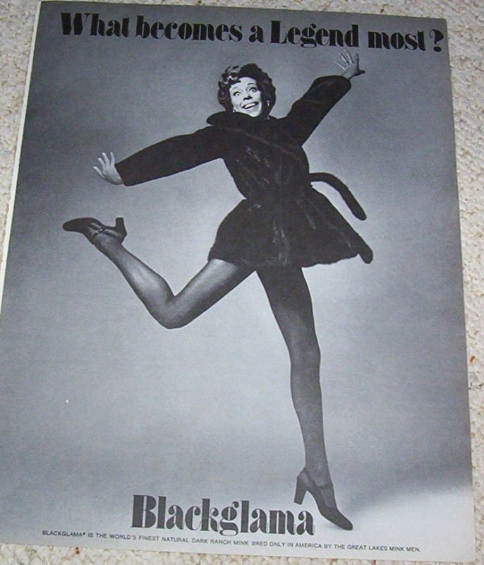 1974 Blackglama mink fur coat CAROL BURNETT   1 page AD  