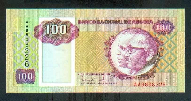 ANGOLA 100 KWANZAS 1991 PICK # 126 UNC.  