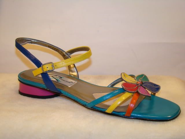 NEW ROS HOMMERSON COLORS LEATHER DRESS SANDALS HEEL 11  