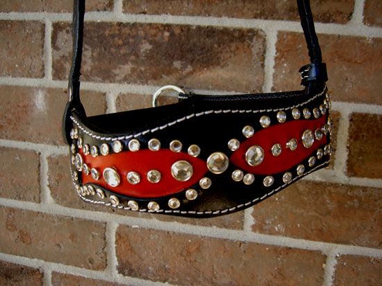 NOSEBAND BARREL RACING BLING TACK BLING BLACK RED TACK  