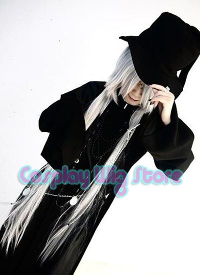 Black Butler UnderTaker Super Long 48 Grey Cosplay Straight Hair Wig 