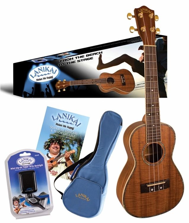 LANIKAI TENOR UKE UKULELE KOA W/ TUNER & GIG BAG LKP T  