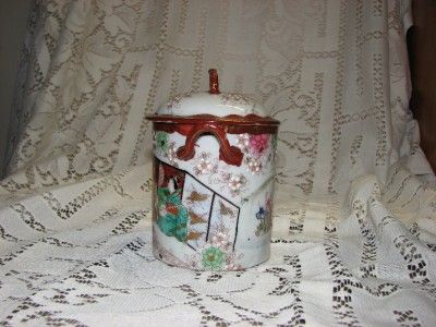 JAPANESE GEISHA GIRL CONDENSED MILK JAR W COVER JAM JAR  