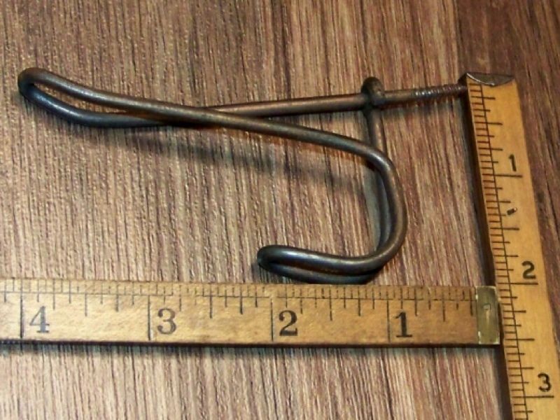 Coat Hooks Wire Metal rustic copper primitive old antique farm 