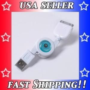   iPhone 4 4S Retractable USB Sync Data Cable Wire FAST SHIPPING  