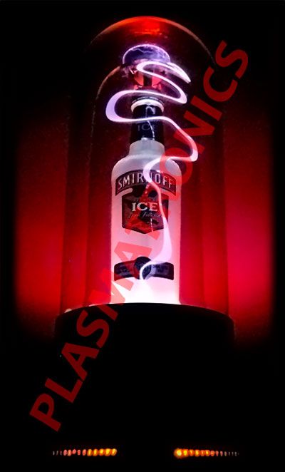 SMIRNOFF ICE GLASS BOTTLE RED LEDs PLASMA DOME LAMP  