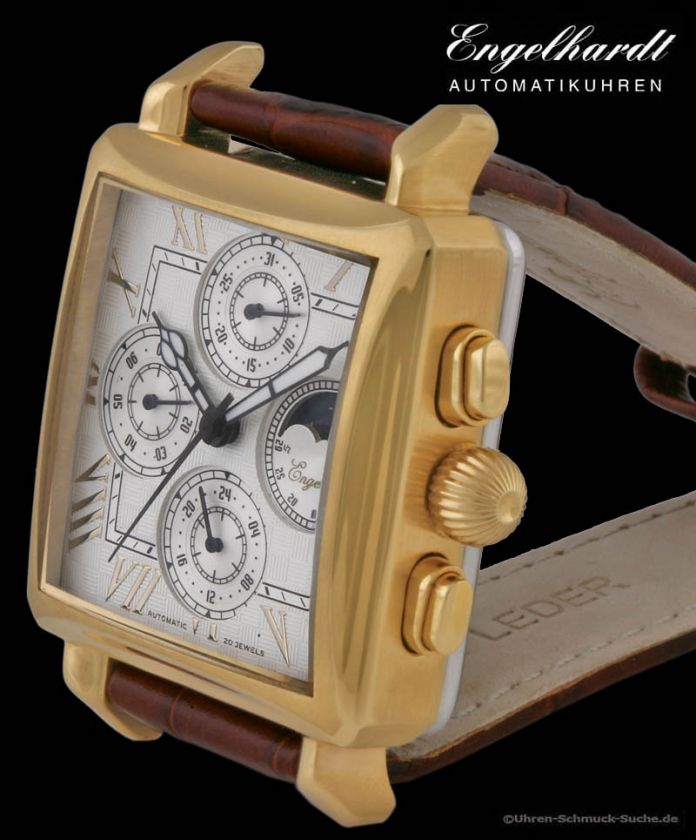 Engelhardt, automatik watch, real moon phases, NEW, gents calendar 