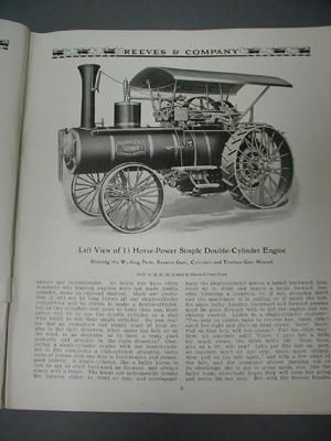 REEVES THRESHING MACHINE DOUBLE CYLINDER ENGINE CATALOG  