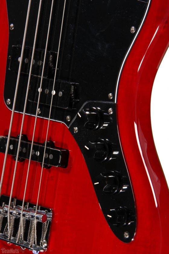   Vintage Modified Jaguar Bass Special   Crimson Red Transparent  