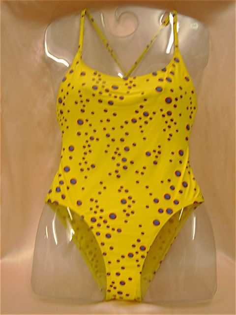 MAILLOT DE BAIN POIS VINTAGE 1980 NEW/NEUF T 38  