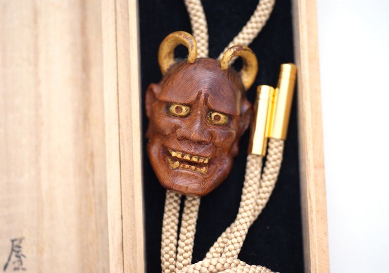 Hannya Noh Japanese bolo tie Netsuke Devil Deamon New  