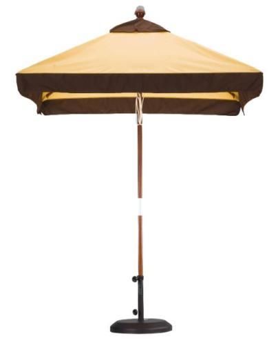 New 6x6 Wood Market Umbrella Pulley Open  