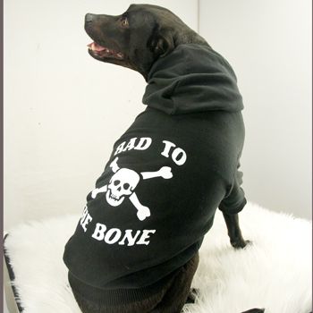 BAD TO THE BONE Dog Hoody Pirate clothing XS to XL  