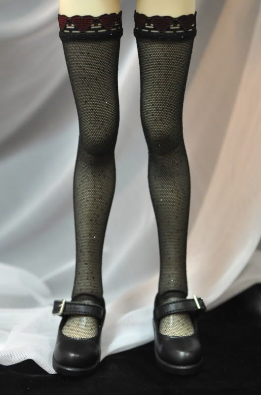 Black Sparkle Mesh Stockings Unoa MiniF MSD Dollfie BJD  