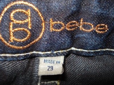 BEBE Rhinestone Back Pockets Jeans Size 29 X 34 Long  