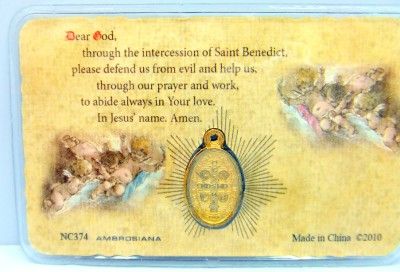 St Saint Benedict Exorcism Protection & Prayer Card In Plastic 