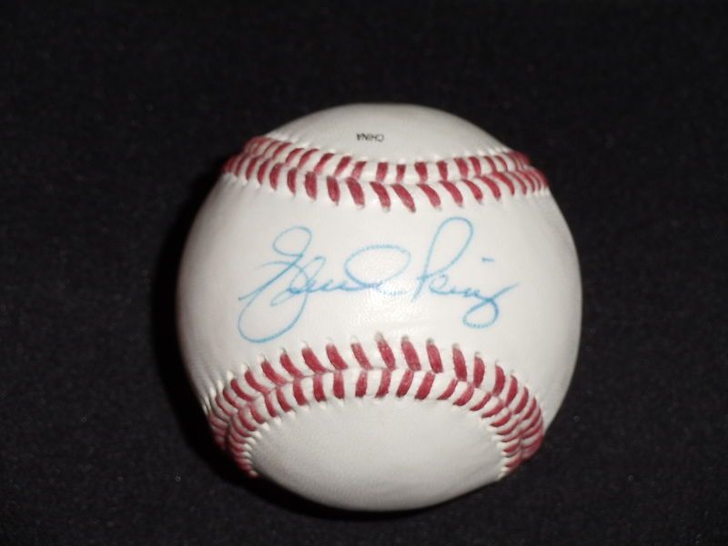 FSU Rays Reds Eduardo Perez signed baseball  