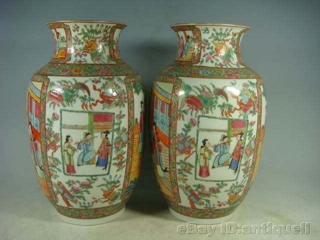 Rave chinese gilded rose medallion porcelain vases  