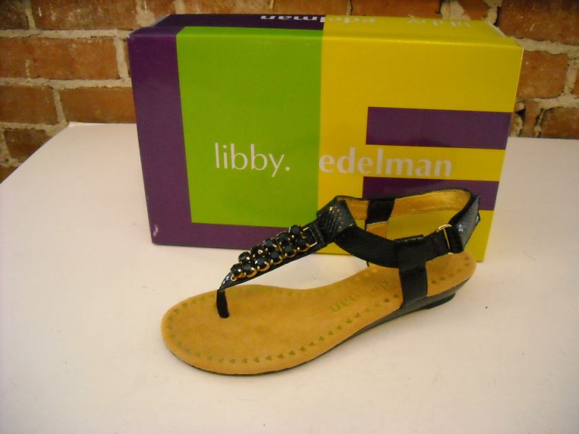 Libby Edelman Gaynor Snake Jewel Thong SANDALS NEW  