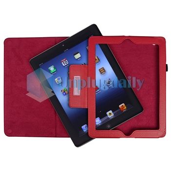 ACCESSORY FOR APPLE IPAD 2 RED LEATHER CASE+HEADSET  