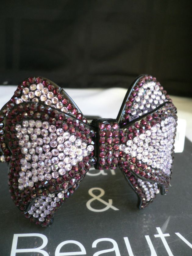 NEW WOMEN FUN PURPLE RHINESTONES BIG BOW FASHION HEADBAND HAIR 