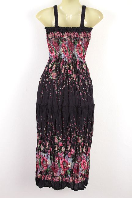 Black Boho Cocktail Sun Dress Beach Women Bohemian XS S M L tm005d 