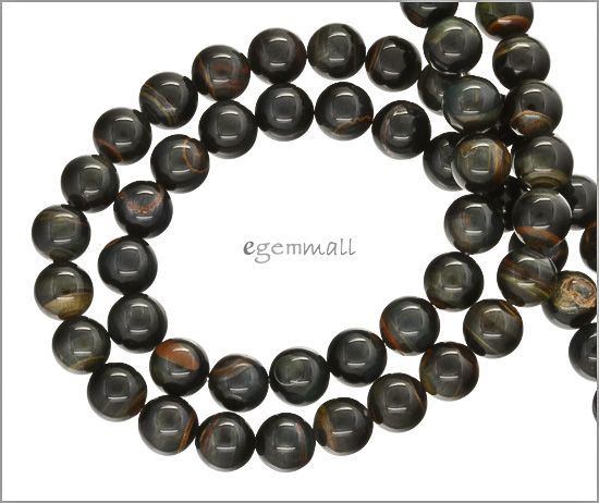 15.75 Blue Tigers Eye Round Beads 8mm #81041  