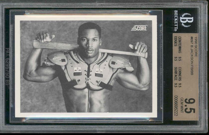 1990 score BO JACKSON football/ baseball BGS 9.5 x4  